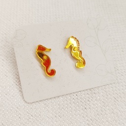 Pendientes Mini Caballito de Mar Amarillo