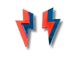 Pendientes Metacrilato Rayo Doble Color Naranja