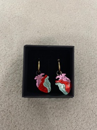 Pendientes Corazón Colores Aro Metacrilato