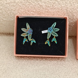 Pendientes Media Flor Colgantes Corazones Colores Metacrilato