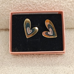 Pendientes Metacrilato Corazón Triple Color
