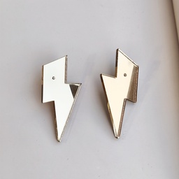 Pendientes Metacrilato Rayo Grande Dorado