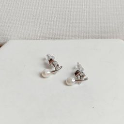 Pendientes Perla X Plateado