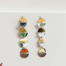 Pendientes Largos SemiCírculos Bicolor
