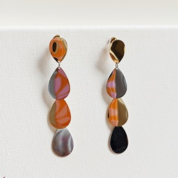 Pendientes Largos Ovalados Bicolor