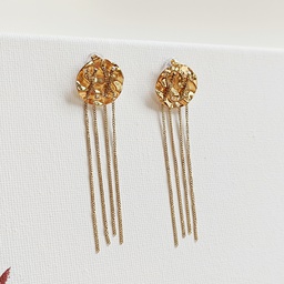 Pendientes Círculo Con Hilos Dorado