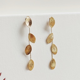 Pendientes Hojas Con Textura Dorado