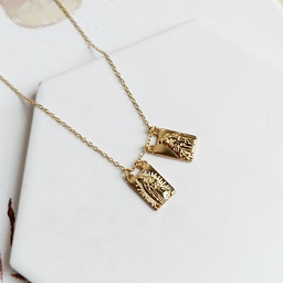 Collar Charm Doble Medalla Virgen Dorado