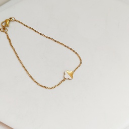 Pulsera Medio Trébol Perlado Dorado