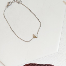 Pulsera Medio Trébol Perlado (Plateado)