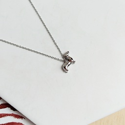 Collar Charm Perro 3D Plateado