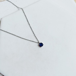 Collar Circonita Azul Plateado