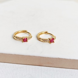 Aros Mini Circonitas Rosa y Blanco Dorado (copia)