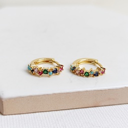 Aros Mini Circonitas De Colores Dorado