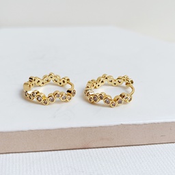 Aros Mini Circonitas Redondas Dorado