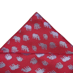 [PÑ041] Pañuelo Rojo Rinocerontes Plata