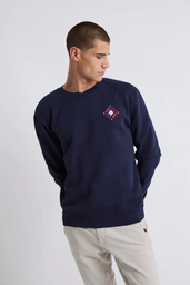 Sudadera Con Detalle Étnico Espalda Marino - Williot