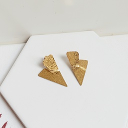 Pendientes Forma De V Textura Dorado