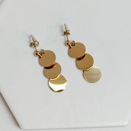 Pendientes Largos Chapita Pequeña Dorado