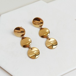 Pendientes Triple Chapa Dorado