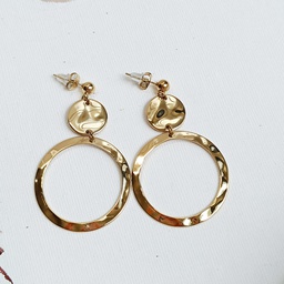 Pendientes Doble Círculo Dorado
