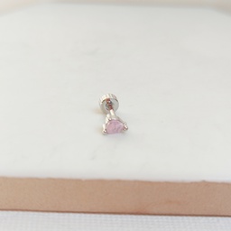 Pendiente Circonita Rosa Plateado (Rosca)