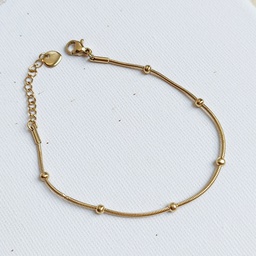 Pulsera Bolitas Simples  Dorado