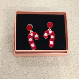 Pendientes Metacrilato Bastones Chuches Navidad