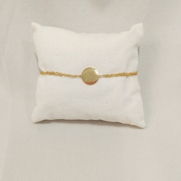 Pulsera Medalla Grabable Doble Cadena (Dorada)