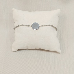 Pulsera Medalla Grabable Doble Cadena (Plateada)