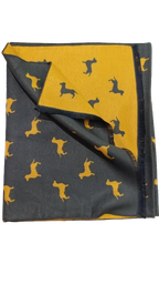 Bufanda Verde Reversible Amarillo Mostaza Perro Salchicha Stroget