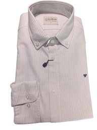 Camisa Sport Oxford Raqueta Rayas Verde - Silbon