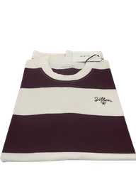 Camiseta Special Fit Raya Ancha Burdeos - Silbon