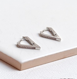 Aros Forma Triángulo Brillo Plateado