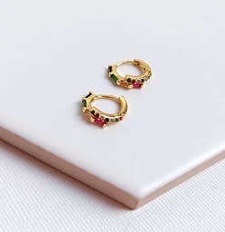 Aros Circonitas Colores Dorado