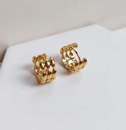 Aros Triple Metalizado Dorado