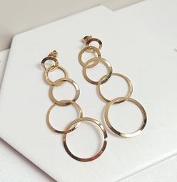 Pendientes Cinco Círculos Dorado