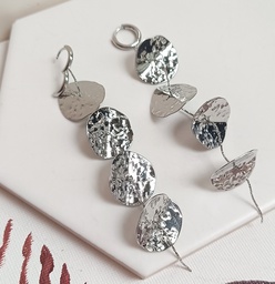 Pendientes Cierre Aro Textura Plateado