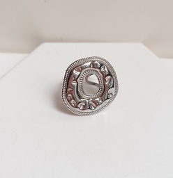 Anillo Maxi Círculo Relieve Plateado