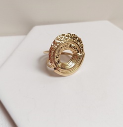 Anillo Maxi Círculo Diferentes Textura Dorado