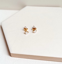 Pendientes Corazón Con Nácar Dorado