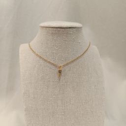 Collar Cuerno Circonitas Dorado