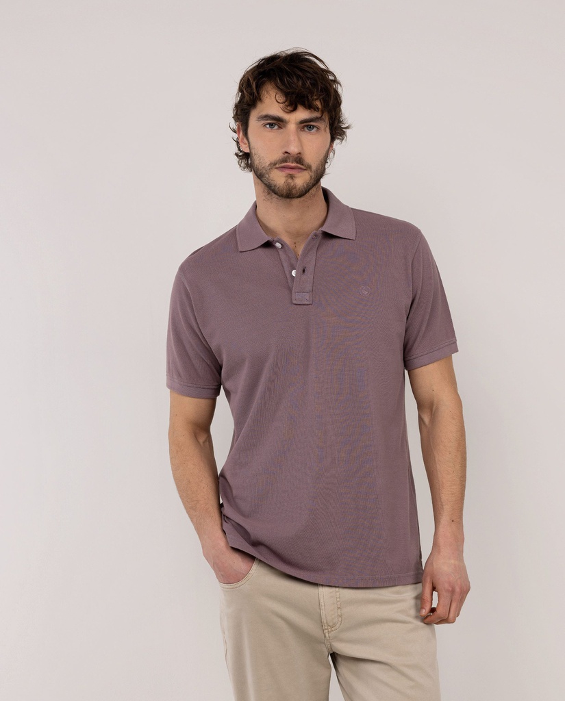 Polo Piqué Garment Dyed Berenjena - El Ganso