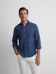 Camisa Sport Lino Azul - Silbon