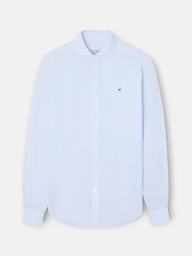 Camisa Sport Lino Rayas Celeste - Silbon