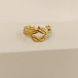 Anillo Nudo Marinero y Puntitos Dorado