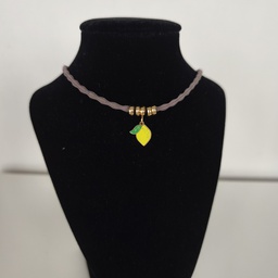 Collar Cordón Limón Dorado