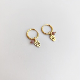 Arito Charm Calavera Piedra Rosa Dorado
