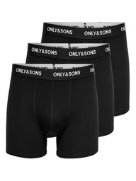 Onsfitz Solid Black Boxer 3Pack - Only &amp; Sons