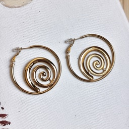 Aros Con Espiral Dorado